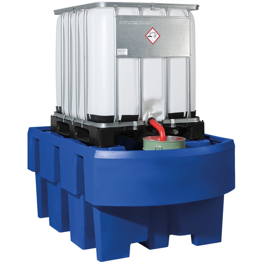 Produktabbildung: asecos® IBC-Station aus PE, HxBxT 860 x 1.280 x 1.910 mm, ohne Gitterrost