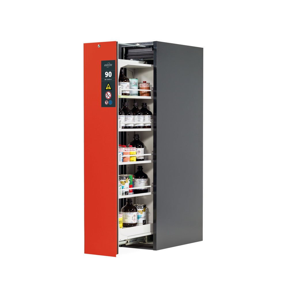 Produktabbildung: asecos® Umweltschrank V-MOVE-90, HxBxT 1.966 x 449 x 860 mm, anthrazit/verkehrsrot