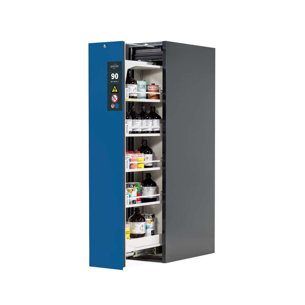 Produktabbildung: asecos® Umweltschrank V-MOVE-90, HxBxT 1.966 x 449 x 860 mm, anthrazit/enzianblau