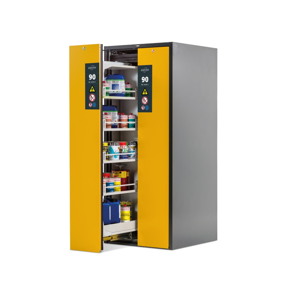 Produktabbildung: asecos® Umweltschrank V-MOVE-90, HxBxT 1.966 x 819 x 860 mm, anthrazit/sichterheitsgelb