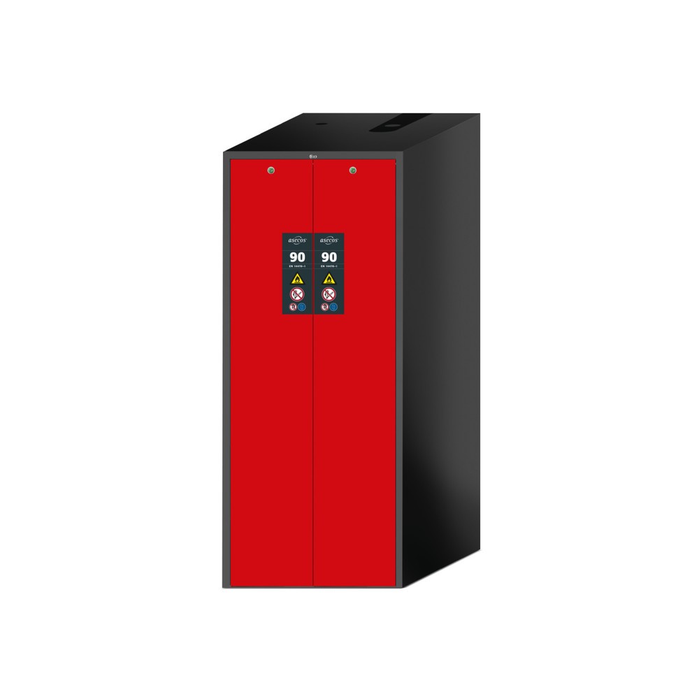 Produktabbildung: asecos® Umweltschrank V-MOVE-90, HxBxT 1.966 x 819 x 860 mm, anthrazit/verkehrsrot