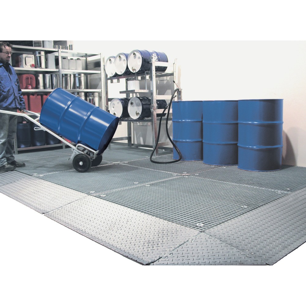 Produktabbildung: Bauer® Flach-Auffangwanne aus Stahl, HxBxT 78 x 1.350 x 1.350 mm