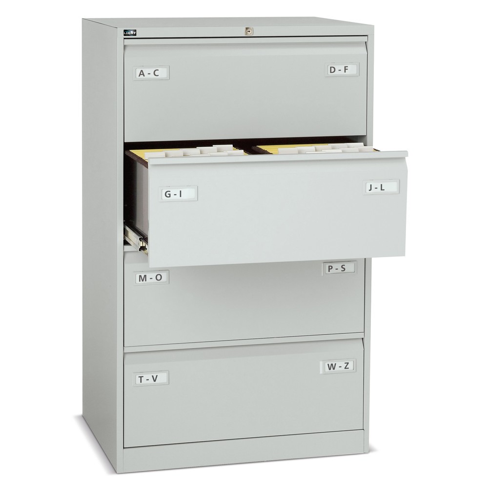 Produktabbildung: BISLEY Hängeregisterschrank LIGHT mit Griffleiste, 1-bahnig, 3 Schubladen, schwarz