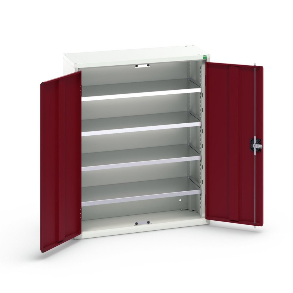 Produktabbildung: bott verso Magazinschrank, mit 4 Fachböden und 20 Sichtlagerkästen, BxTxH: 800 x 350 x 1000 mm