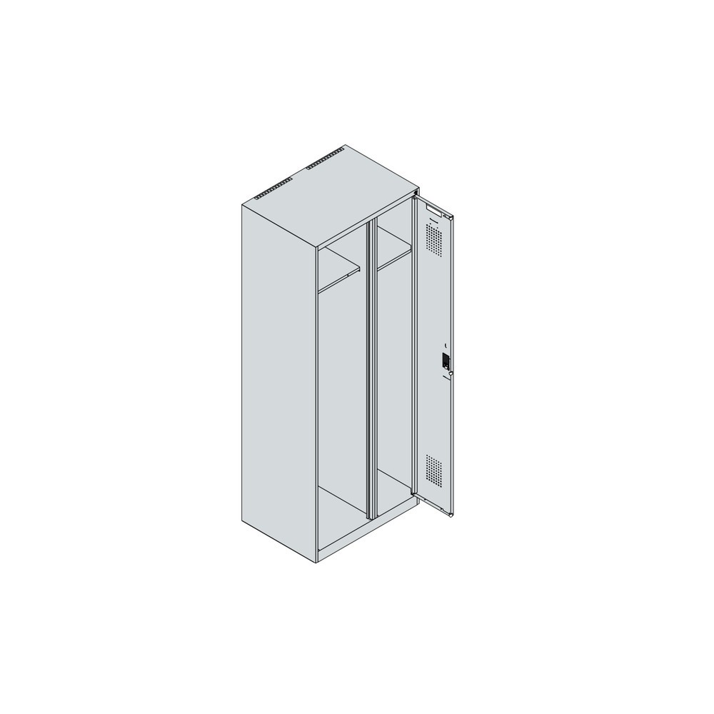 Produktabbildung Nr. 4: C+P Feuerwehrspind KOMBI, Sockel, 1 Abteil, HxBxT 1.850 x 700 x 500 mm, lichtgrau, mit Helmhalter