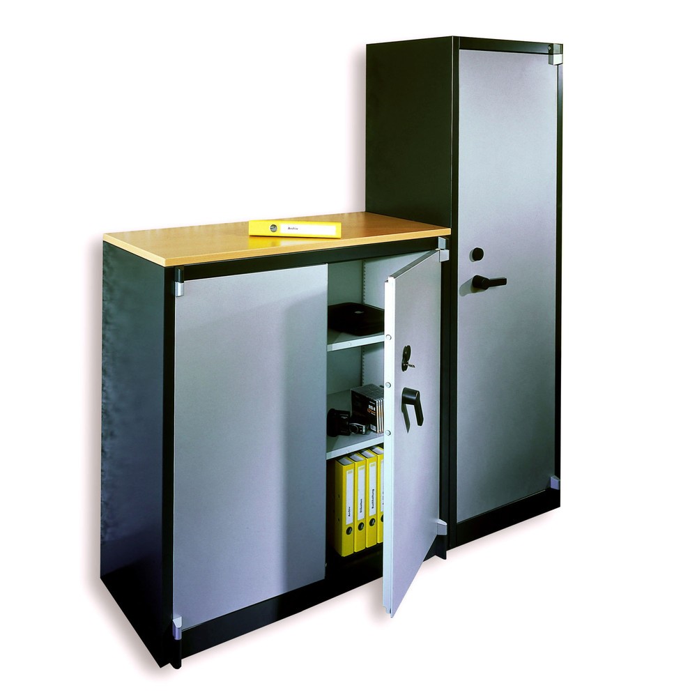 C+P Sicherheits-Flügeltürschrank, 3 OH, HxBxT 1.226 x 930 x 500 mm,schwarzgrau/lichtgrau