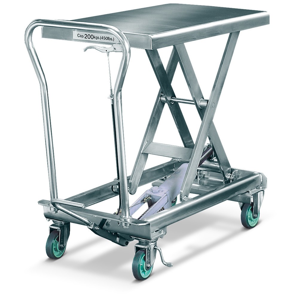 Edelstahl-Scheren-Hubtischwagen