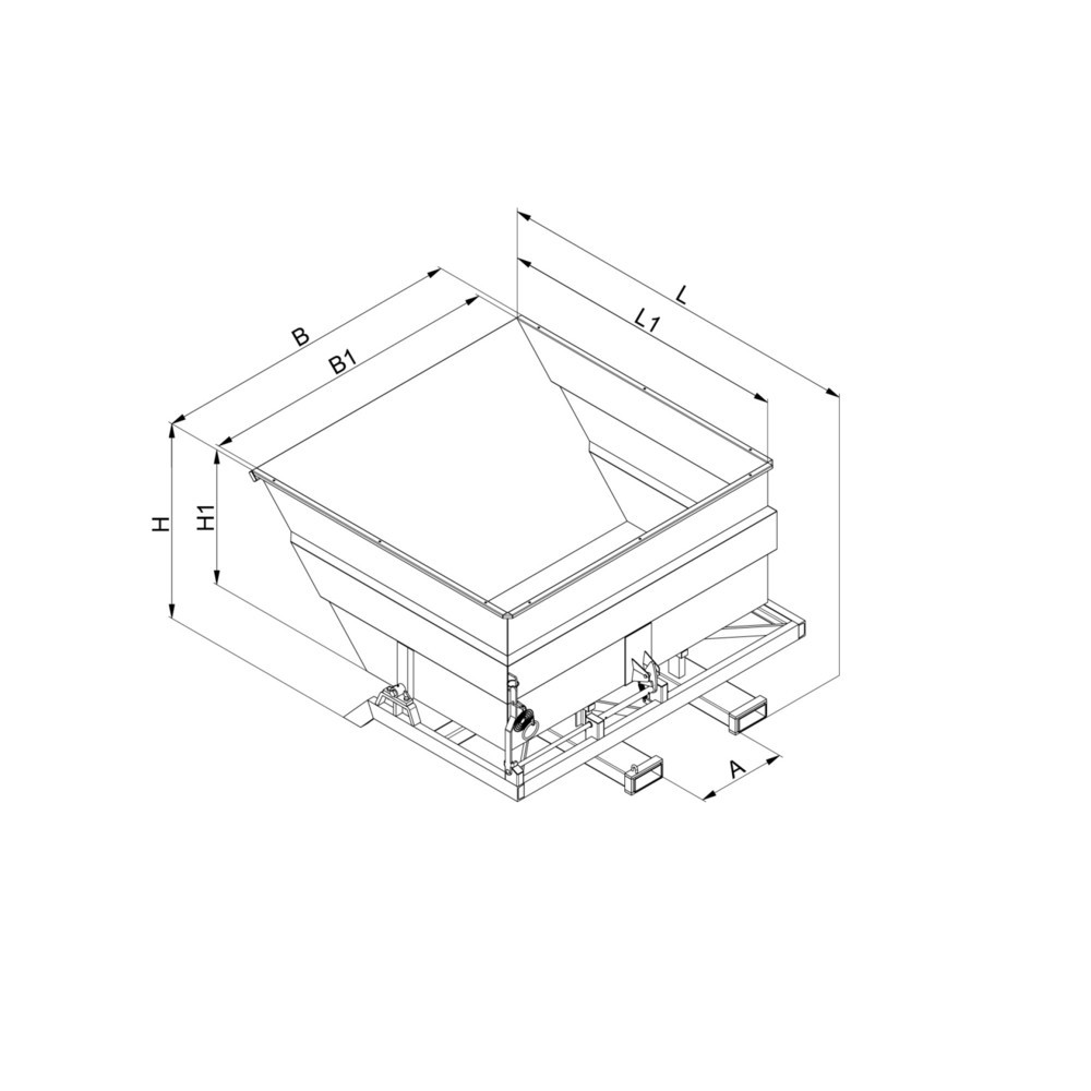 Produktabbildung Nr. 3: Eichinger® Kippbehälter extragroß und massiv, 2500 kg, 4000 Liter, reinorange
