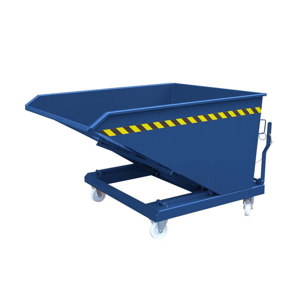 Produktabbildung: Eichinger® Kippbehälter in niedriger Bauhöhe, 1000 kg, 400 Liter, enzianblau