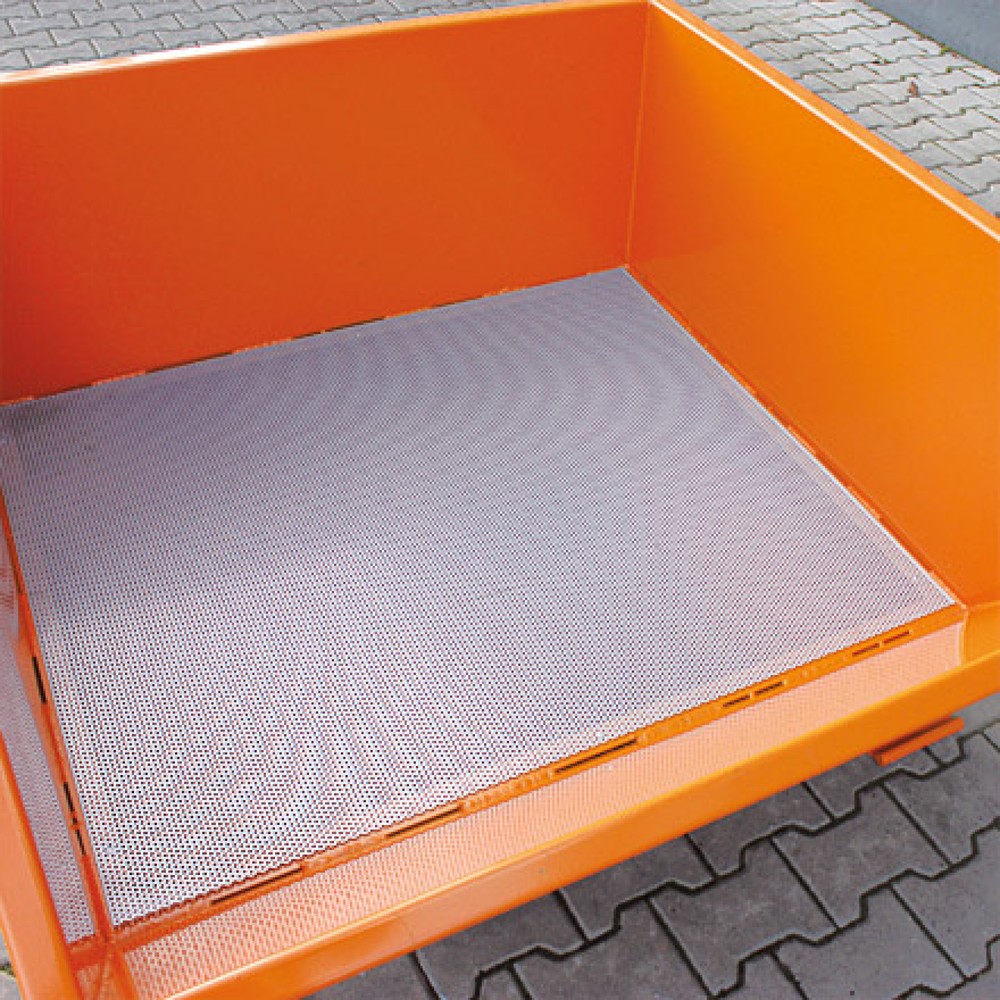Produktabbildung Nr. 4: Eichinger® Spänebehälter mit Lochblech-Boden und Ablasshahn, 1500 kg, 1500 Liter, reinorange