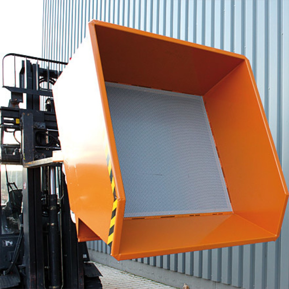 Produktabbildung Nr. 5: Eichinger® Spänebehälter mit Lochblech-Boden und Ablasshahn, 1500 kg, 1500 Liter, reinorange