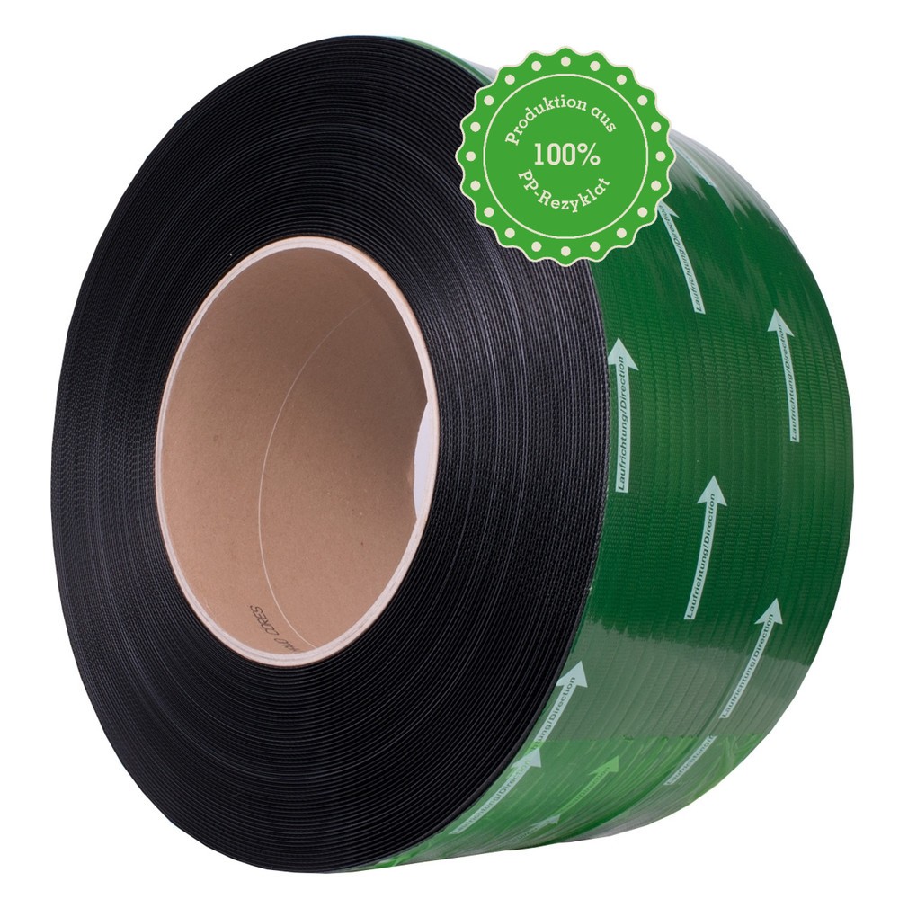 Produktabbildung: EVER-STRAP® Umreifungsband PREMIUM aus PP in Automatenqualität, 12 mm x 3.000 lfm., Kern-Ø 200mm, Stärke 0,55 mm, schwarz