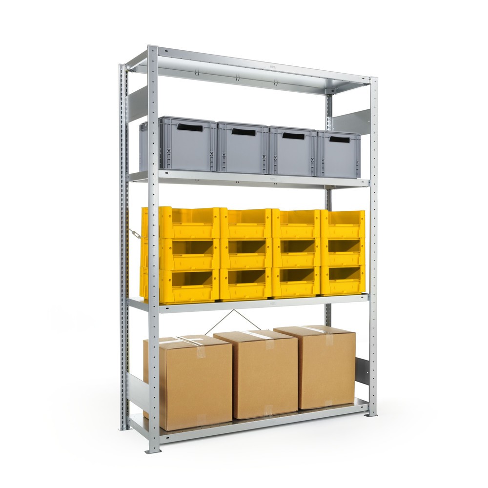 Produktabbildung: META Fachbodenregal, einzeilig, GF, verzinkt, HxBxT 3.000 x 1.300 x 400 mm