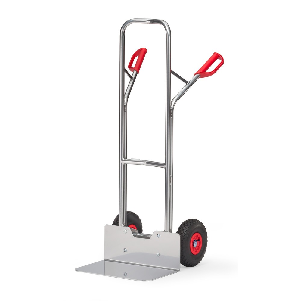 Produktabbildung: fetra® Alu-Stapelkarre, Tragkraft 200 kg, Schaufel BxT 480 x 300 mm, Luft-Bereifung