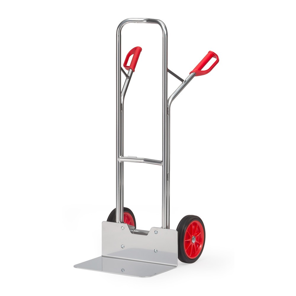 Produktabbildung: fetra® Alu-Stapelkarre, Tragkraft 200 kg, Schaufel BxT 480 x 300 mm, Vollgummi-Bereifung