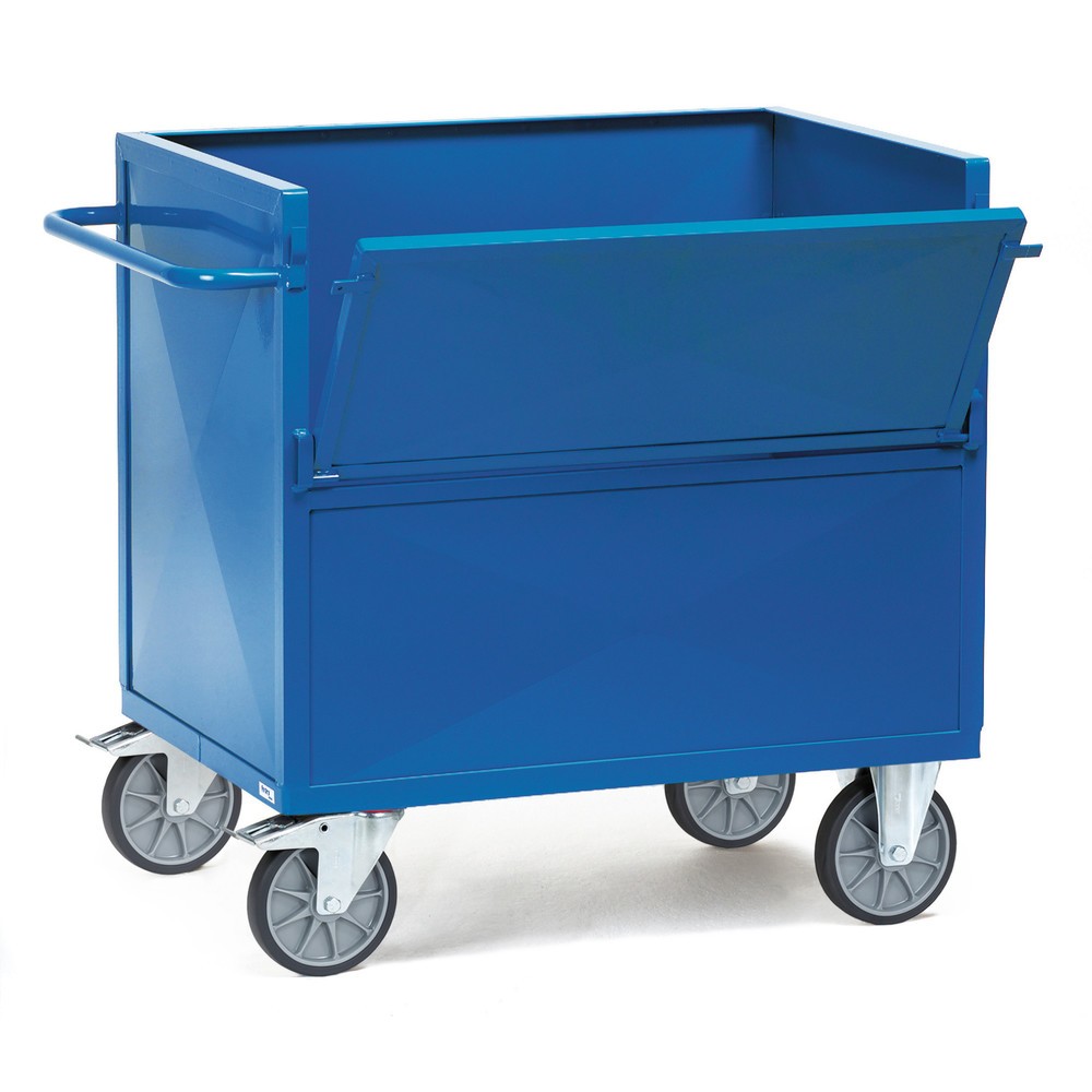 Produktabbildung: fetra® Kastenwagen mit Stahlblechwänden, pulverbeschichtet, Ladefläche 700 x 1.000 mm
