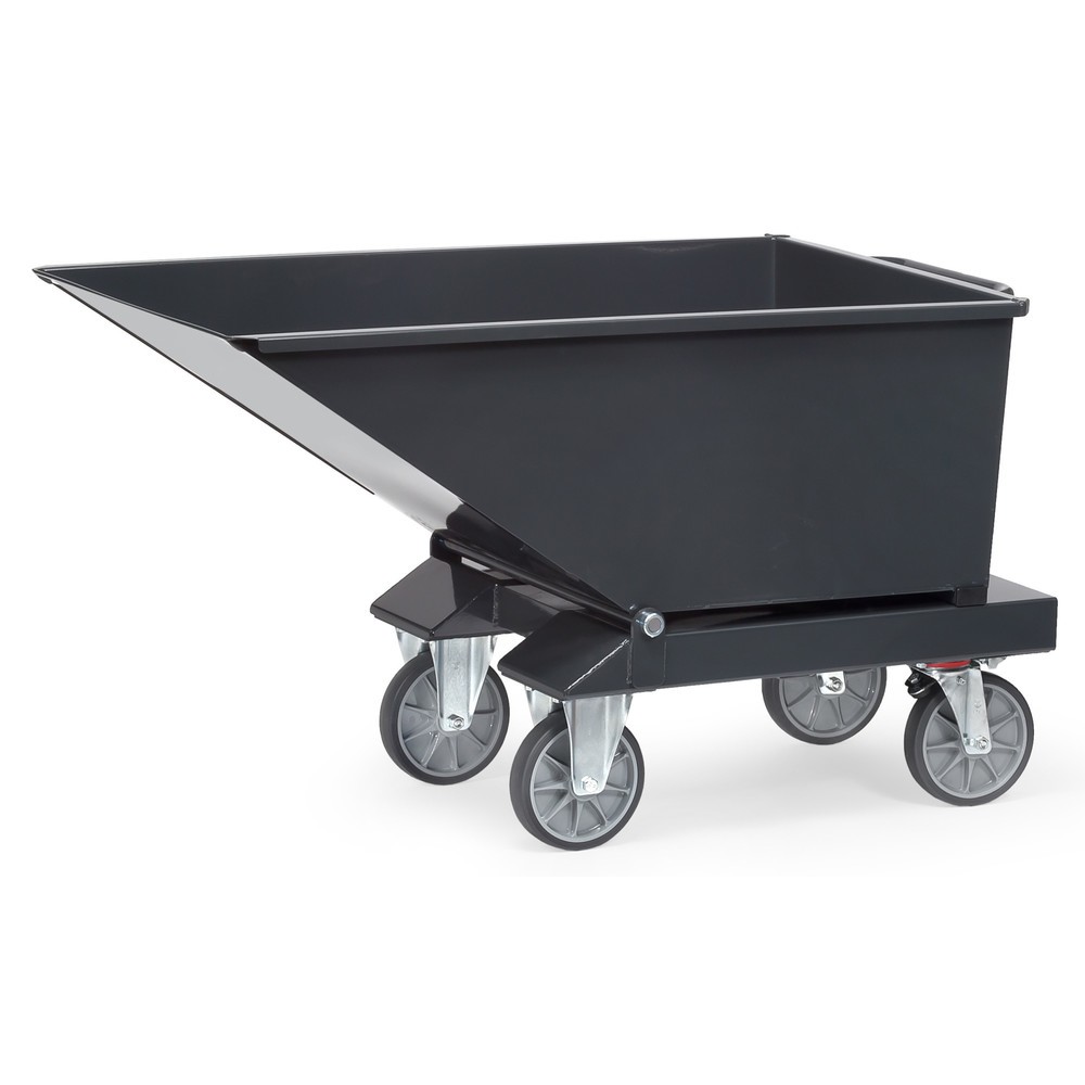 Produktabbildung: fetra® Muldenkipper mit Ablasshahn, Volumen 0,25 m³, RAL 7016 anthrazitgrau