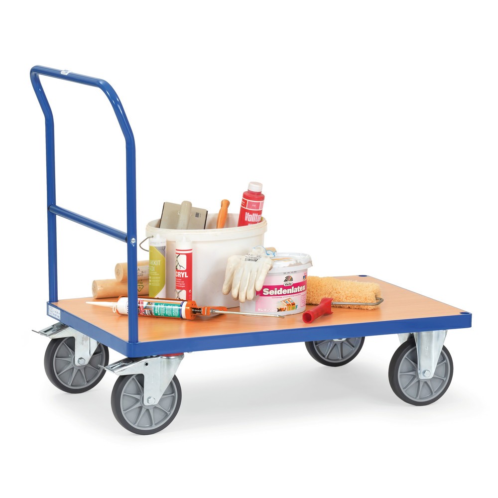 Produktabbildung Nr. 3: fetra® Plattformwagen mit Schiebebügel, Ladefläche BxT 800 x 1.200 mm, brillantblau
