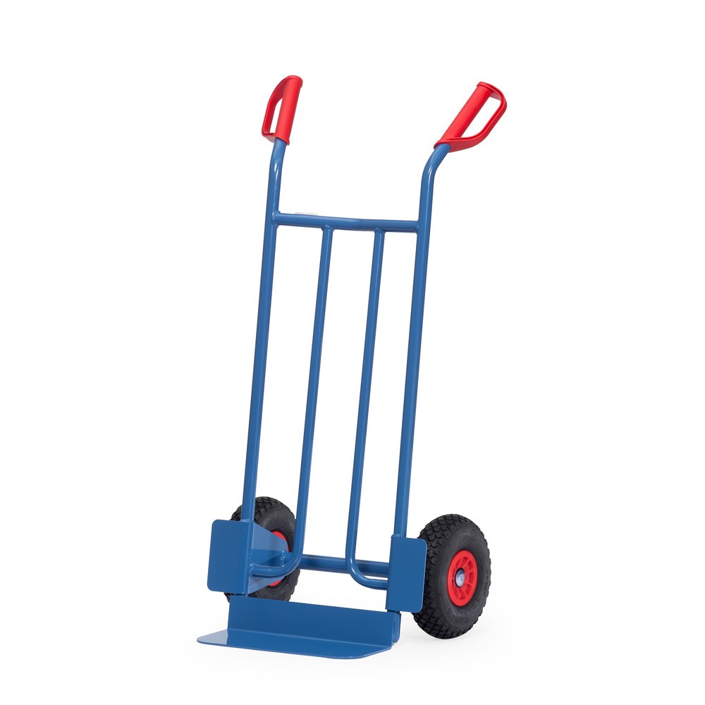 Produktabbildung: fetra® Stapelkarre, Höhe 1.150 mm, Tragkraft 250 kg, Schaufel BxT 400 x 150 mm, einfach, PU-Bereifung