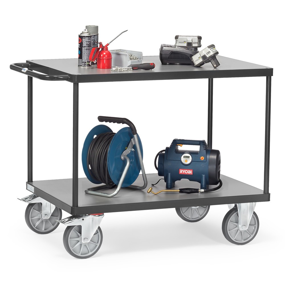 Produktabbildung Nr. 2: Schwerer Tisch- und Montagewagen, 2 Etagen à 800 x 1.200 mm, anthrazitgrau