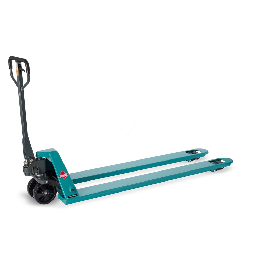 Produktabbildung: Handhubwagen Ameise® PTM 2.0, Tragfähigkeit 2.000 kg, Gabellänge 1.500 mm, Nylon, Tandemrollen