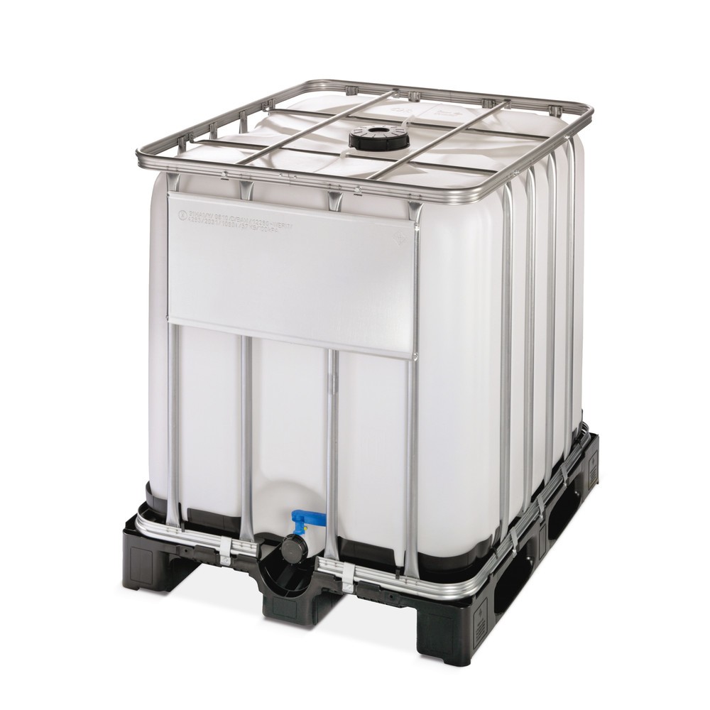 Produktabbildung: IBC-Container Gefahrgut-Ausführung, auf Kunststoff-Palette, 1.000 Liter