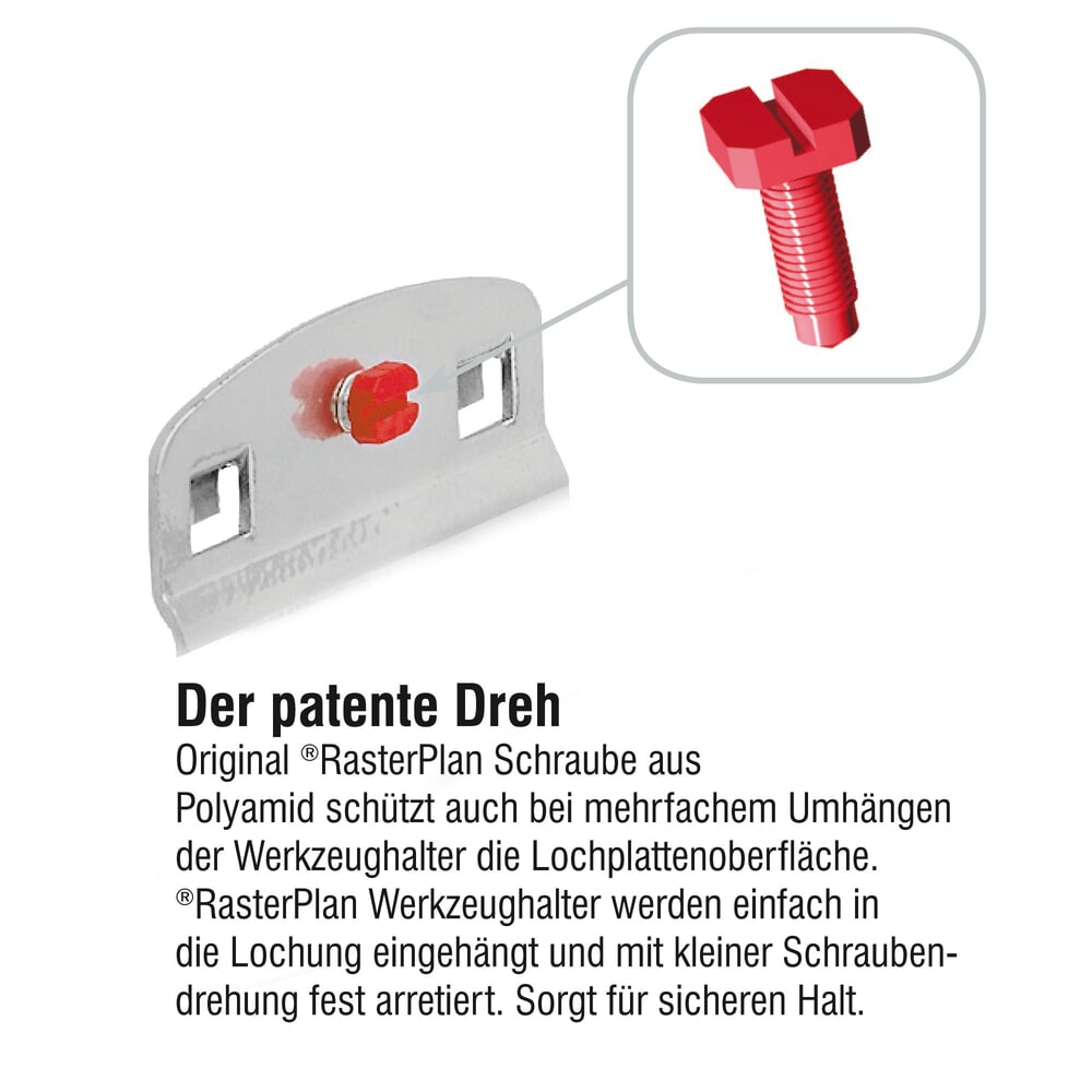 Produktabbildung Nr. 3: Kappes RasterPlan Werkzeughalter, doppelt, senkrechtes Hakenende, Tiefe 75 mm