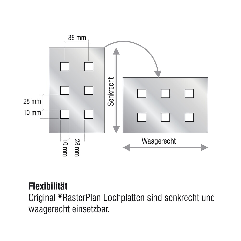 Produktabbildung Nr. 6: Kappes RasterPlan Lochplatte, HxB 450 x 1.000 mm, himmelblau