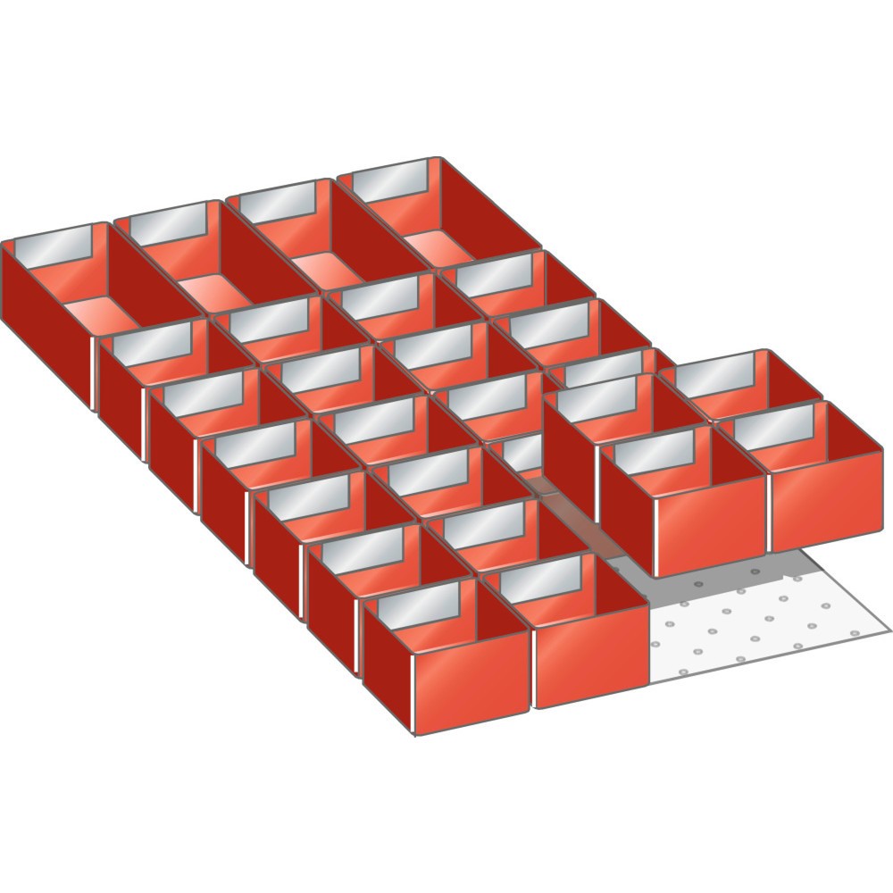 Produktabbildung: LISTA Set Einsatzkästen 18x36E, (BxT) 306x612mm, 28-teilig, für Fronthöhe 75mm