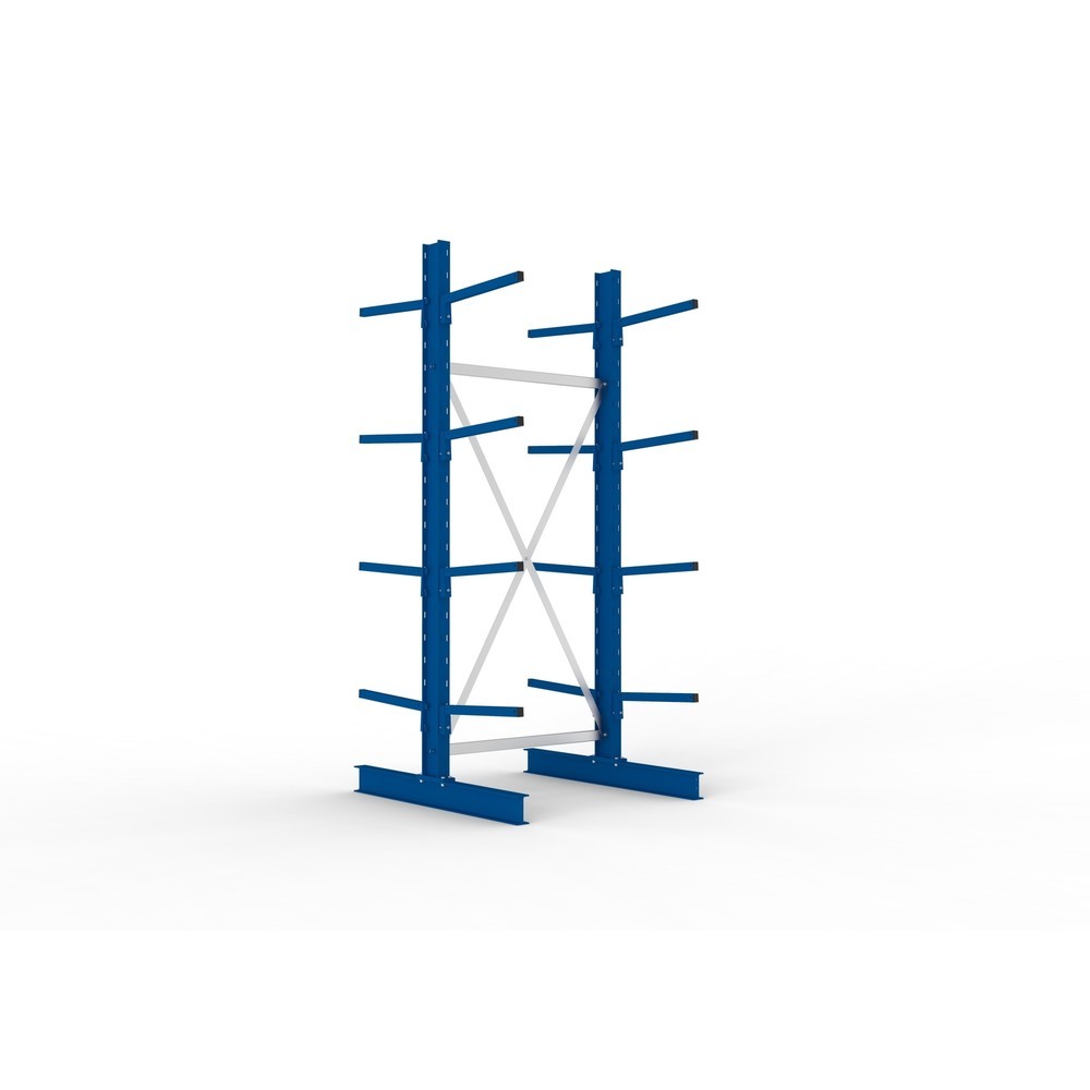 Produktabbildung: META Kragarmregal Grundfeld, doppelseitig, Tragkraft pro Arm 175 kg, HxBxT 2.500 x 1.094 x 1.220 mm