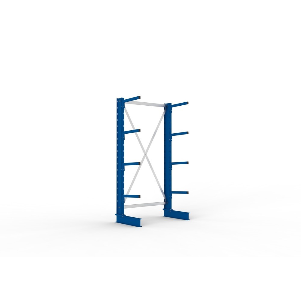 Produktabbildung: META Kragarmregal Grundfeld, einseitig, Tragkraft pro Arm 220 kg, HxBxT 2.000 x 1.094 x 610 mm