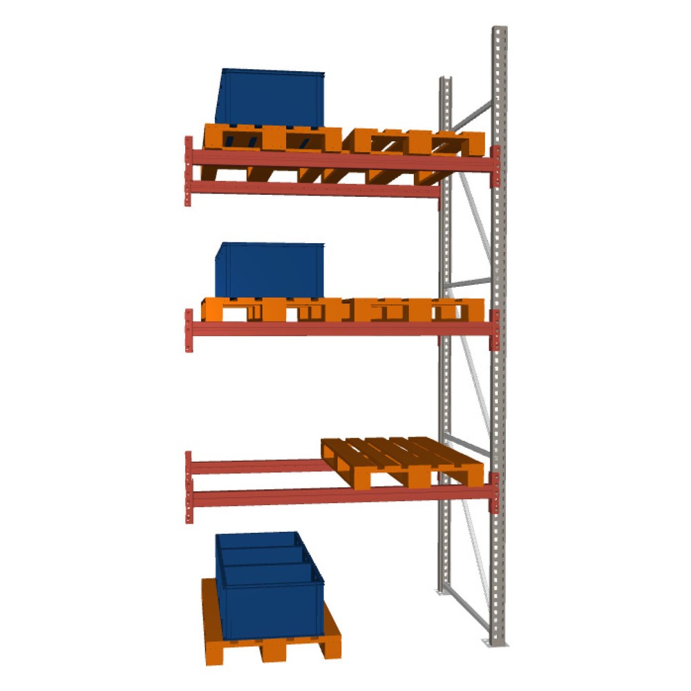 Produktabbildung Nr. 1: META MULTIPAL  Palettenregal , Anbaufeld, Fachlast 2.000 kg, 8 Palettenplätze, 3,8 m Höhe