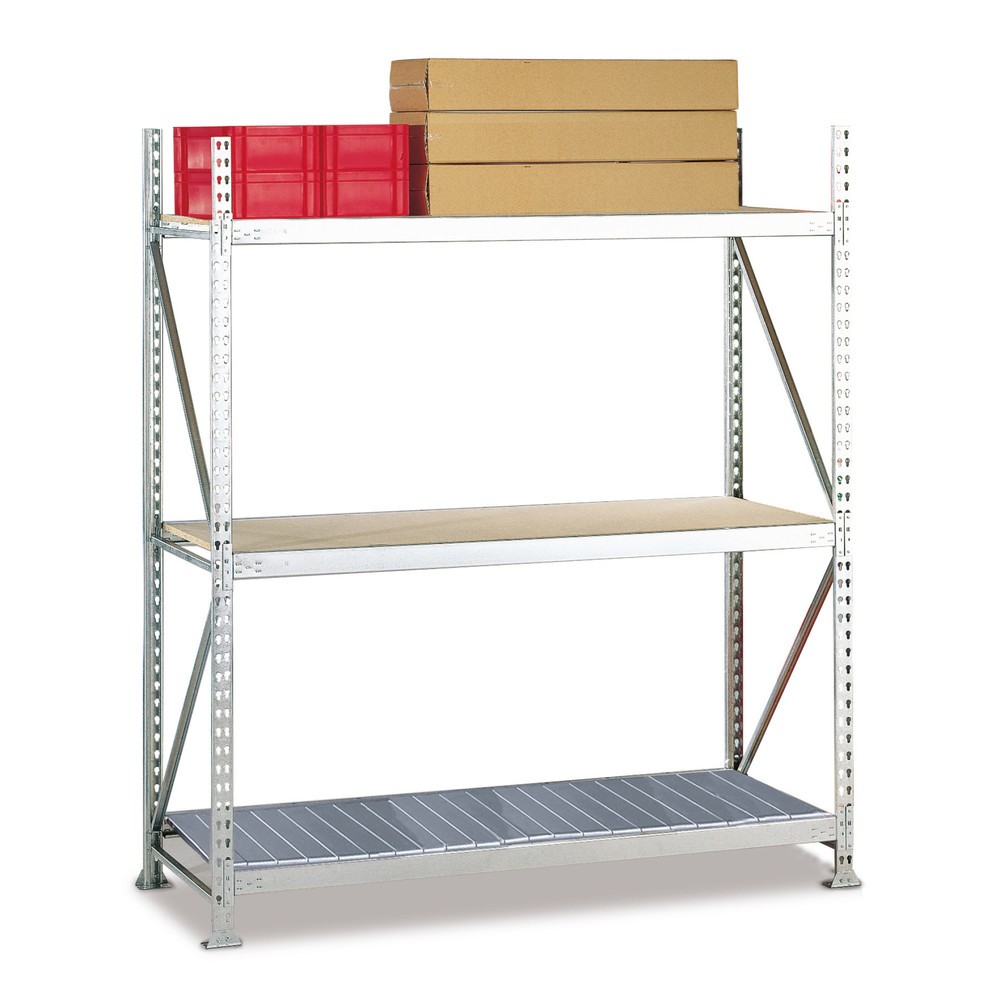 Produktabbildung: META Weitspannregal, mit Stahlpaneelen, FL 600 kg, GF, HxBxT 2.200 x 1.800 x 650 mm