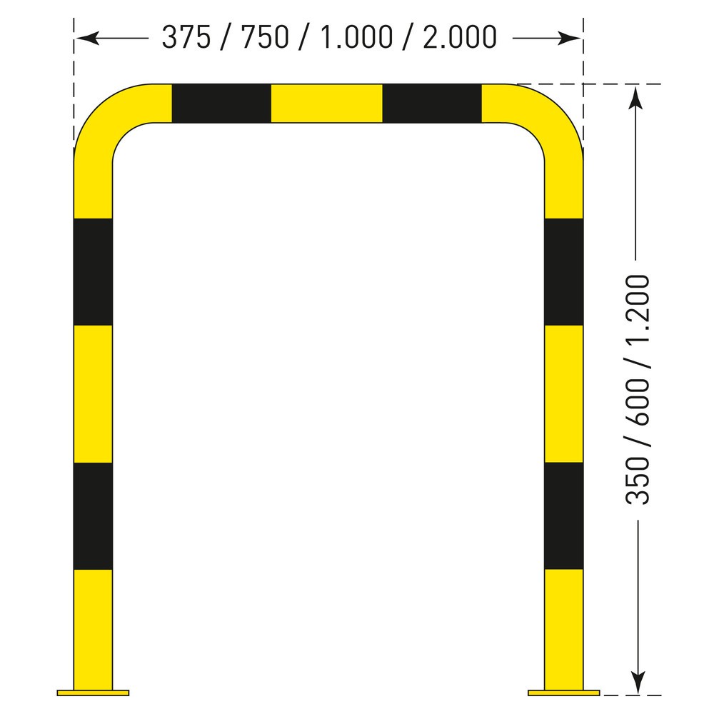 Produktabbildung Nr. 3: MORAVIA Rammschutzbügel, Innenbereich, HxL 350 x 375 mm, Ø 76 mm