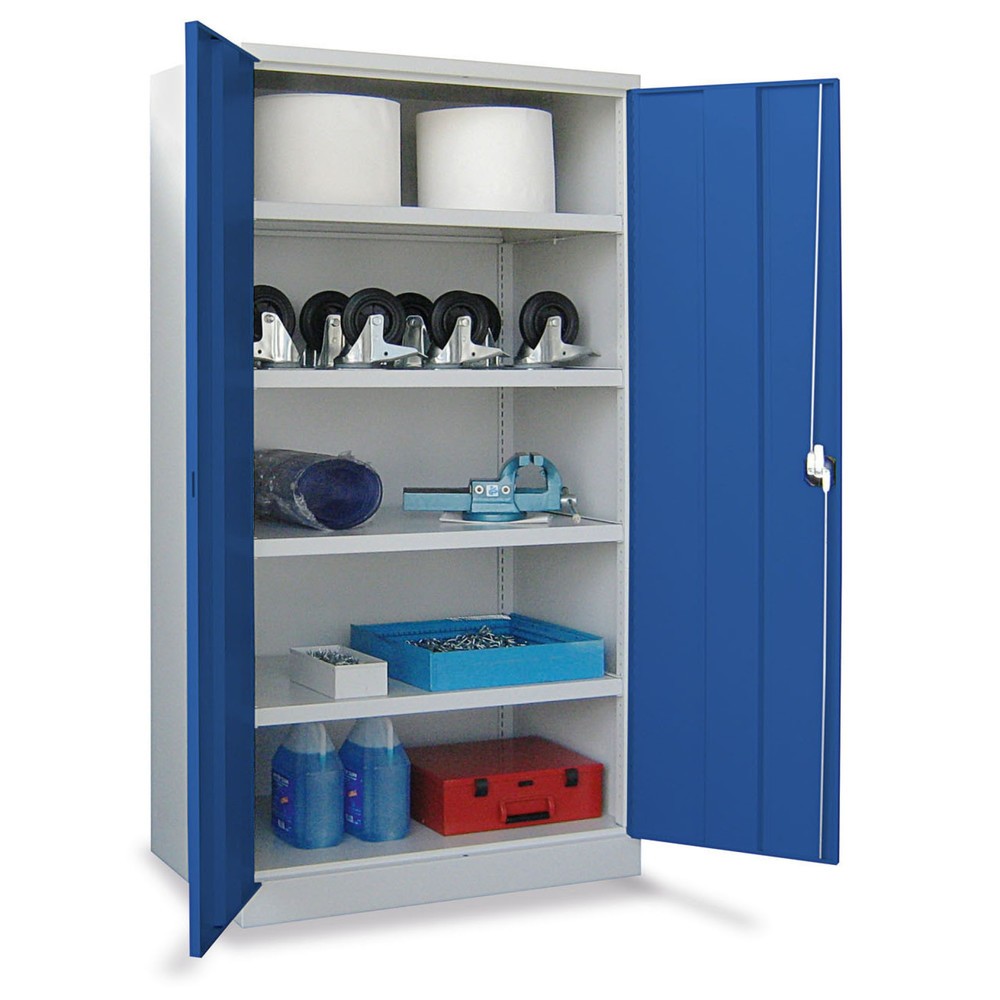 Produktabbildung Nr. 1: PAVOY Schwerlastschrank Premium, 3 Fachböden + Schubladen 2x175 mm, himmelblau, lichtgrau