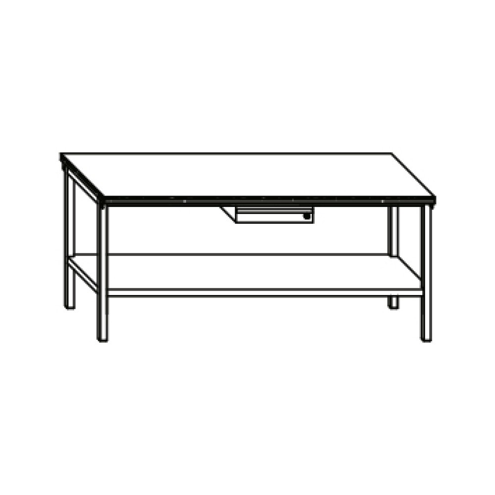 Produktabbildung Nr. 5: PAVOY Werktisch mit Schublade + Ablageboden, HxBxT 900 x 2.000 x 700 mm, anthrazitgrau, lichtgrau