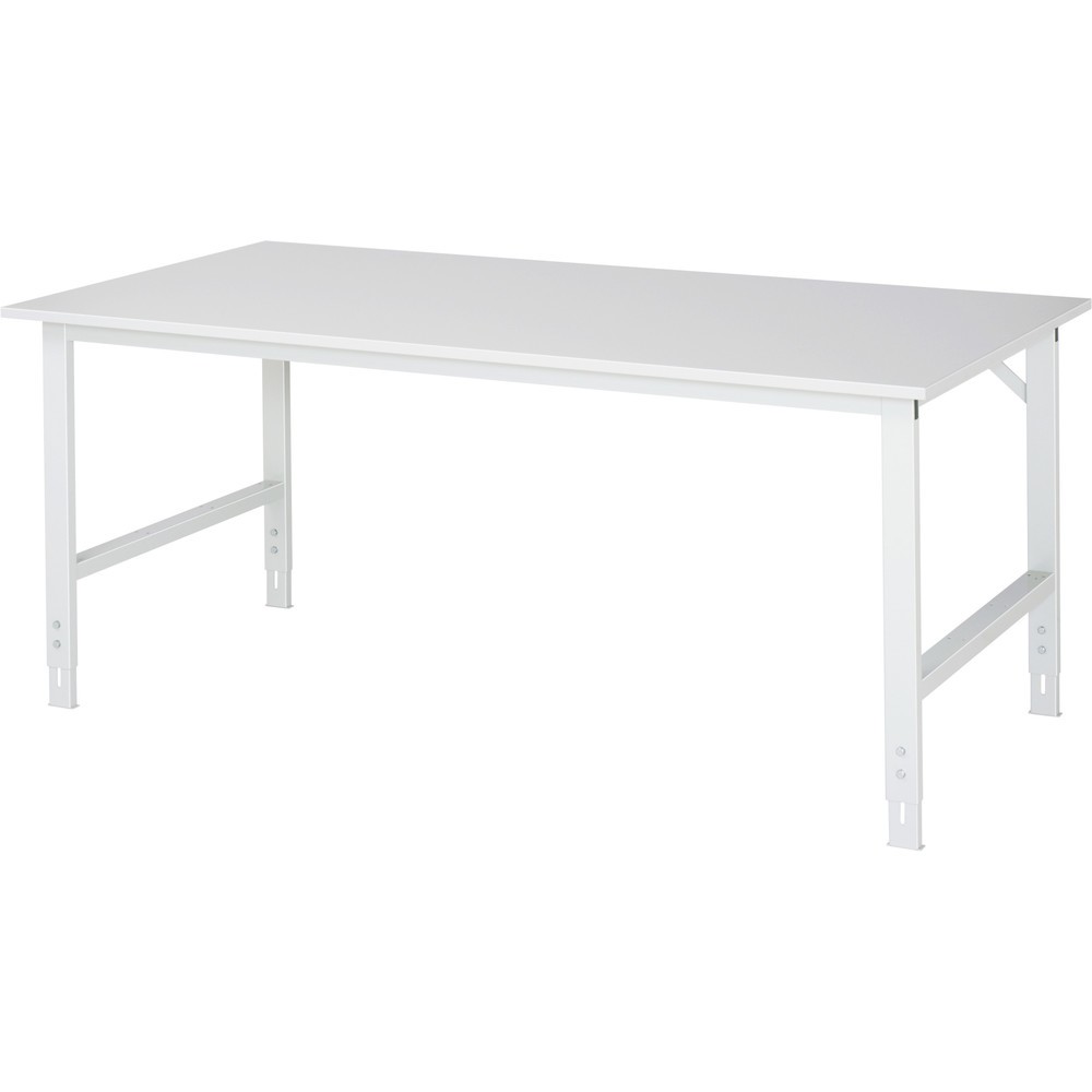 Produktabbildung: RAU höhenverstellbarer Werktisch Serie TOM, HxBxT 760-1.080 x 2.000 x 1.000 mm, Arbeitsplatte Melamin-Belag