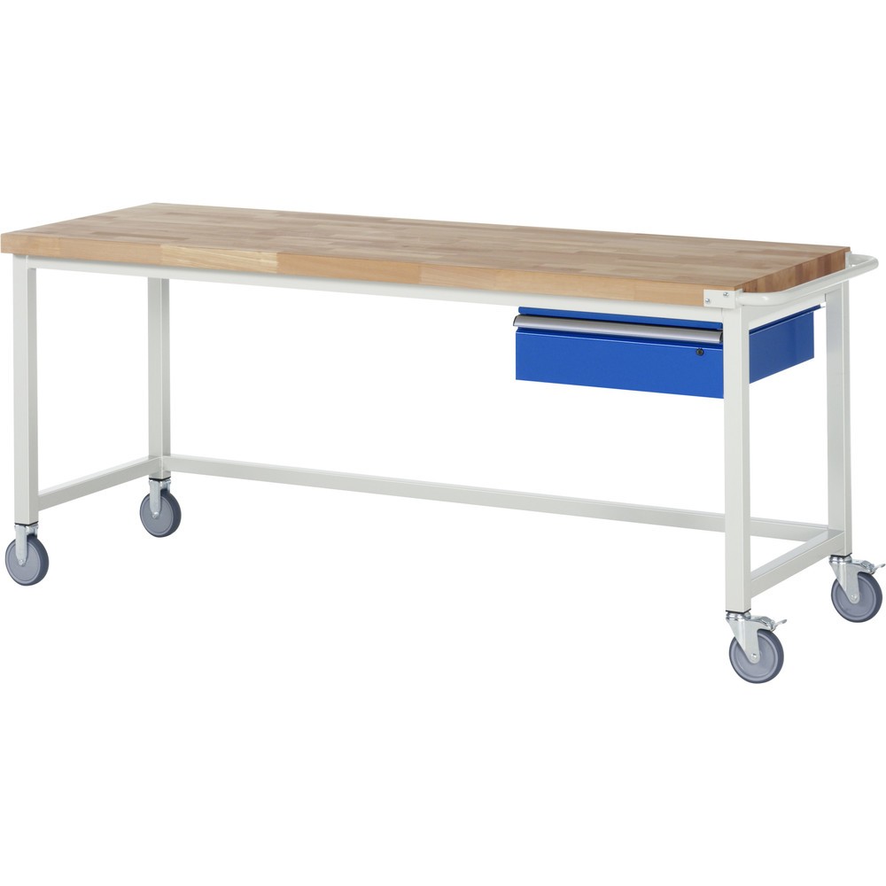 Produktabbildung: RAU mobile Werkbank Serie 8000, HxBxT 880 x 2.000 x 700 mm, mit 1 Schublade rechts