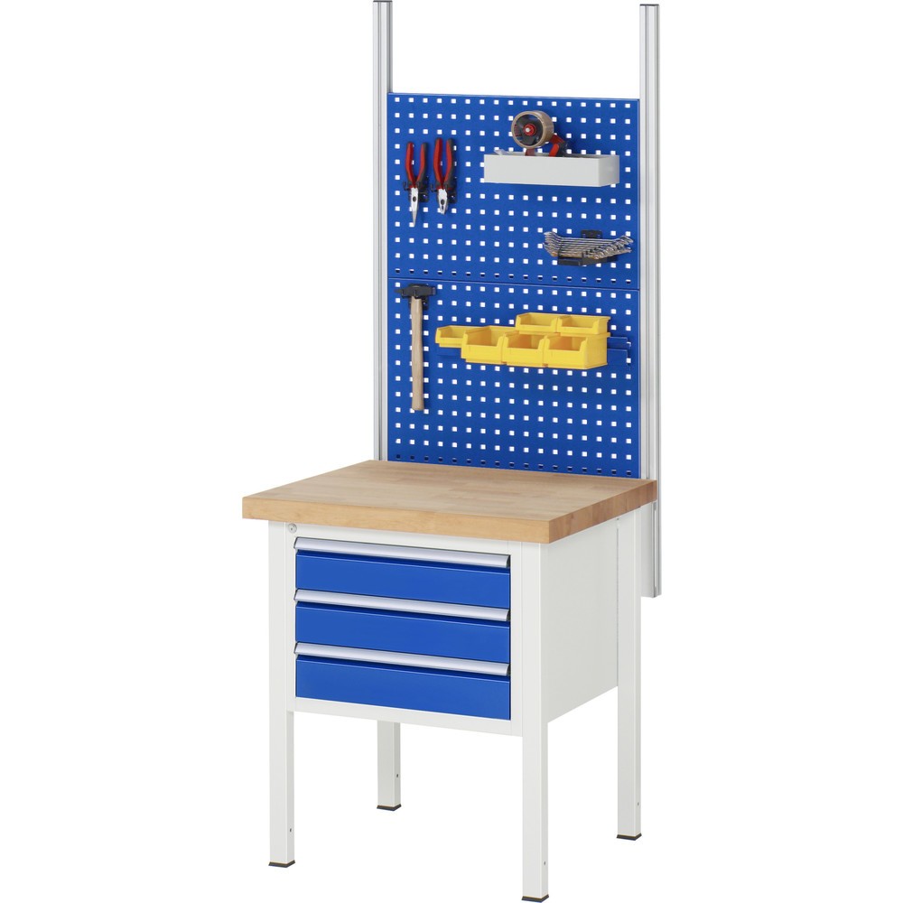 Produktabbildung Nr. 6: RAU Werkbank Serie 8000, HxBxT 840-1.040 x 750 x 900 mm, 3 x 90%-Auszug-Schubladen 1 x 60, 1 x 120, 1 x 180 mm, Schubladen-TK 100 kg