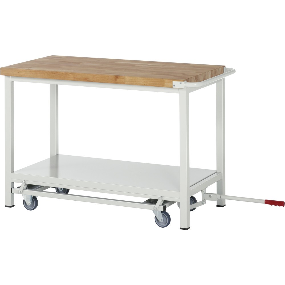 Produktabbildung Nr. 5: RAU Werkbank Serie 8000 mit absenkbarem Fahrgestell, 1 Container, HxBxT 880 x 750 x 700 mm, 3 x 90%-Auszug-Schubladen, Breite 490 mm, ErgoScript