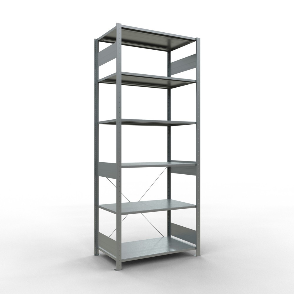 Produktabbildung: SCHULTE Fachbodenregal verzinkt, Fachlast 150 kg, HxBxT 2.500 x 1.060 x 636 mm