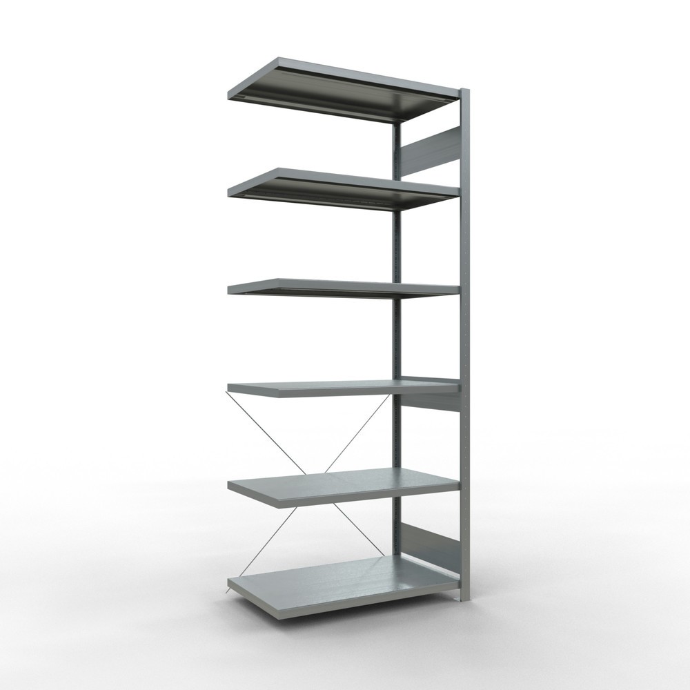 Produktabbildung: SCHULTE Fachbodenregal Steckmontage, AF, FL 330 kg, verzinkt, HxBxT 2.500 x 1.000 x 600 mm