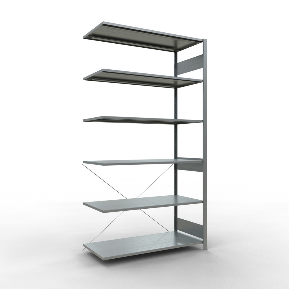 Produktabbildung: SCHULTE Fachbodenregal Stecksystem, AF, FL 150 kg, verzinkt, HxBxT 2.500 x 1.300 x 600 mm