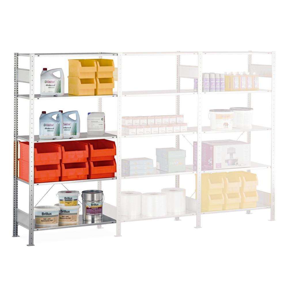 Produktabbildung Nr. 6: SCHULTE Fachbodenregal Stecksystem, AF, FL 150 kg, verzinkt, HxBxT 2.000 x 1.300 x 300 mm