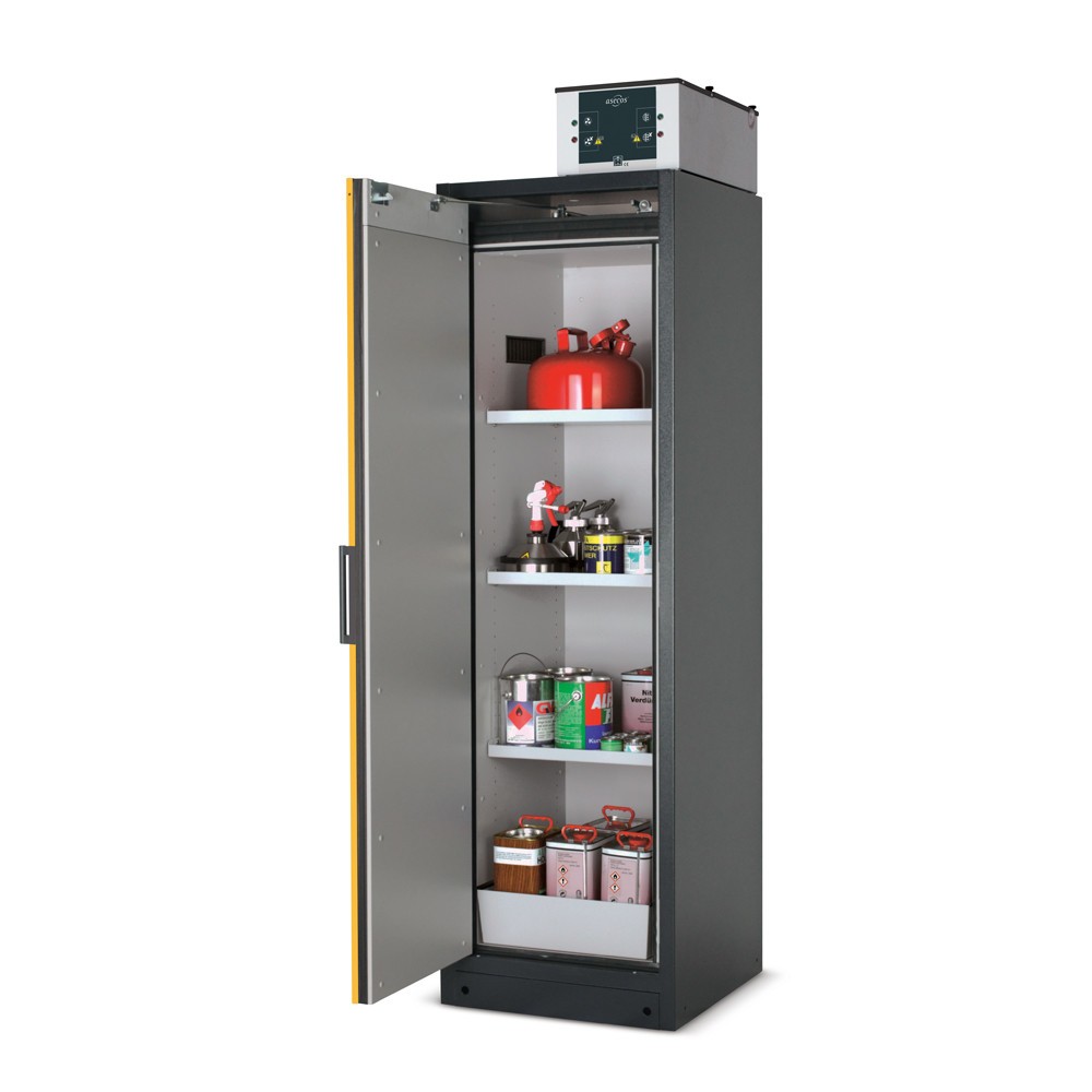 Produktabbildung Nr. 2: asecos® Brandschutzschrank Q-PEGASUS/Typ 90, 4 Auszugswannen, HxBxT 1.953 x 893 x 615 mm, weißaluminium