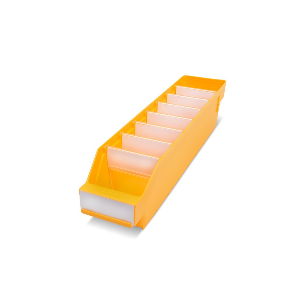 Produktabbildung: STEMO Regalkästen mit Sichtöffnung, BxT 90 x 400 mm, gelb