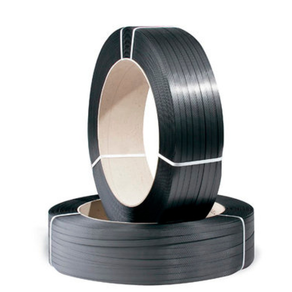 Produktabbildung: Umreifungsband aus PP, Großrolle, 16 mm x 1.300 lfm., Kern-Ø 406 mm, Stärke 0,90 mm, schwarz